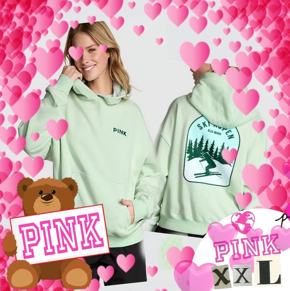 PINK Victoria's Secret Tops - NWT XXL PINK IVY CAMPUS FLEECE PULLOVER